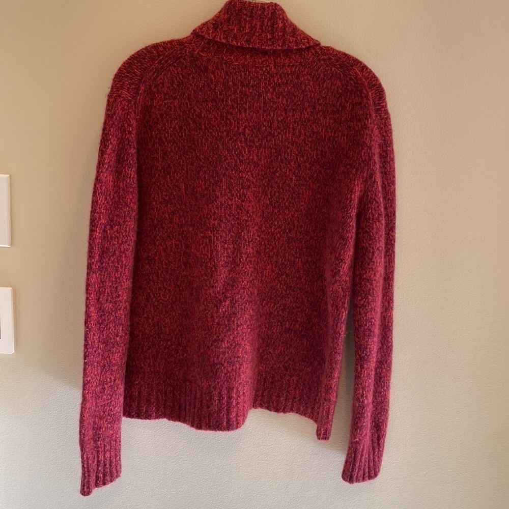 The Limited Lambswool Angora Rabbit Hair Blend Roll Neck Knit Sweater Red Size M - Picture 4 of 5